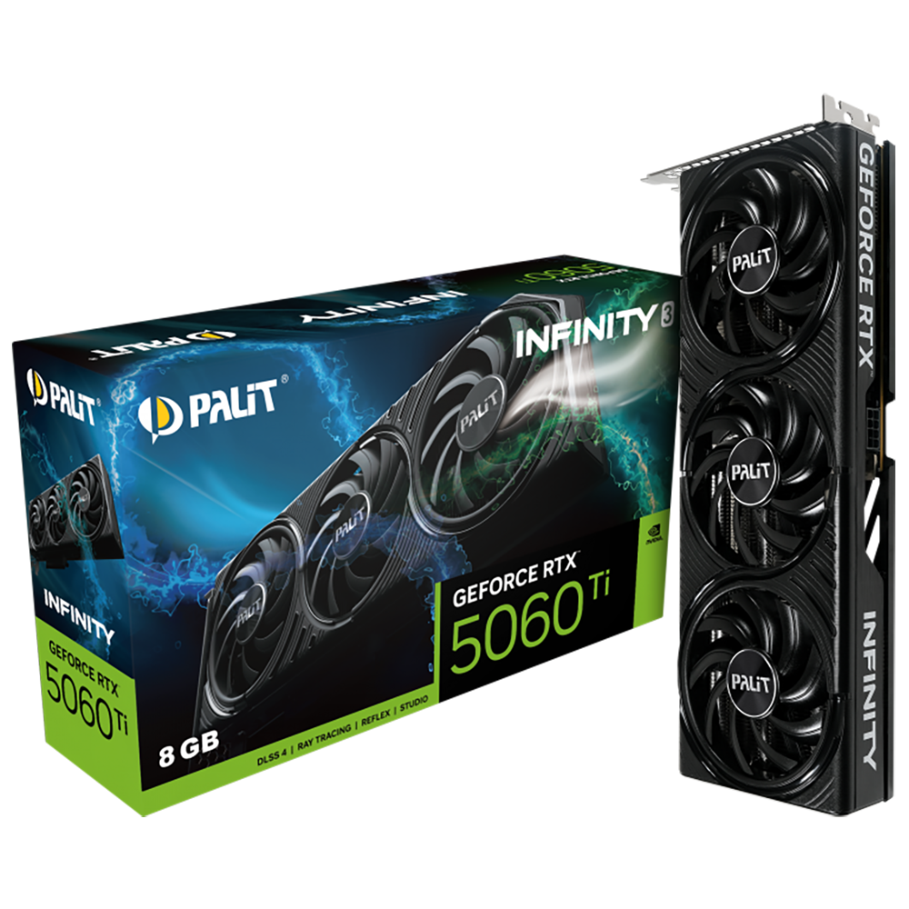 Palit GeForce RTX 5060Ti Infinity 3 8G 2572MHz PCI-E 5.0 8192MB 28000MHz 128 bit 1xHDMI 3xDisplayPort HDCP NE7506T019P1-GB2062S