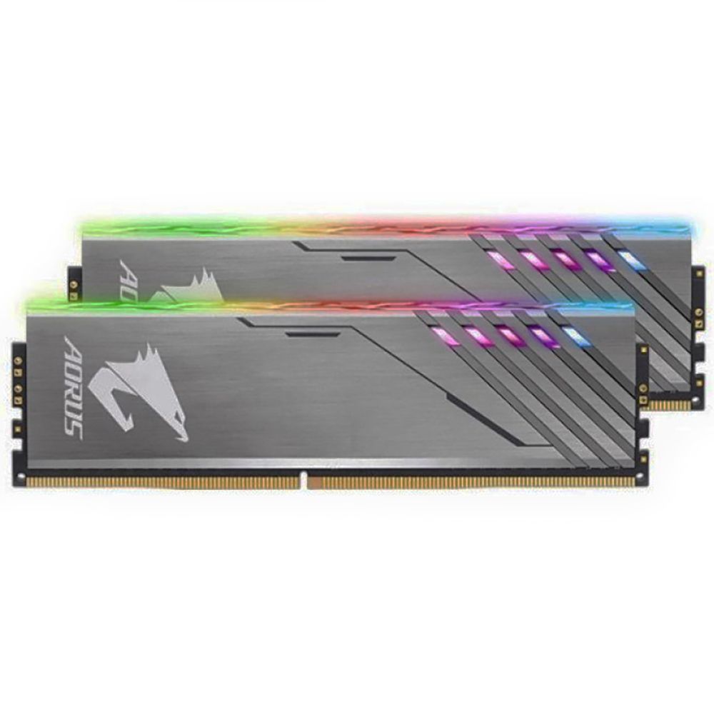 Оперативная память Gigabyte 16GB DDR4 3200 DIMM Aorus RGB Silver Gaming Memory GP-AR32C16S8K2HU416R Non-ECC, CL16, 1.35V, Kit (2x8GB), RTL GP-AR32C16S8K2HU416R
