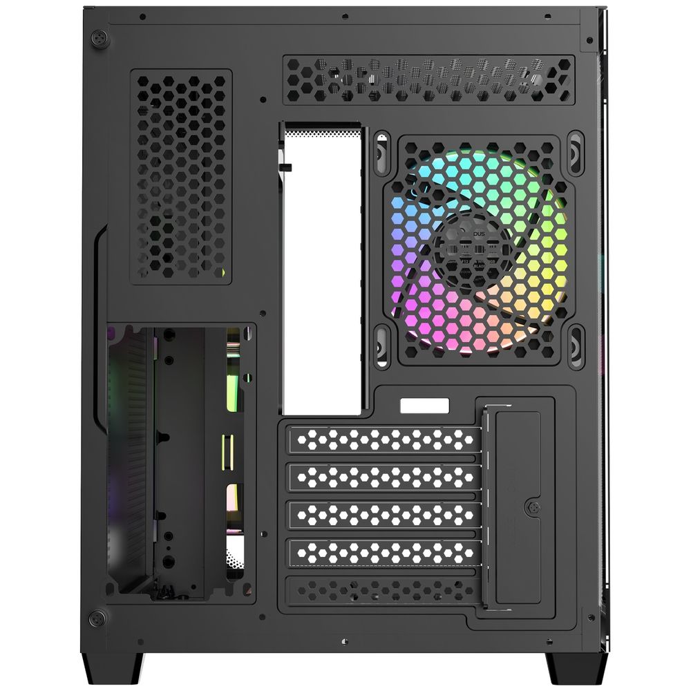 Корпус для ПК Ocypus Iota-C50-BKD300CD-GL Case Iota C50 BK Curve ARGB Digital mATX /win /black / 3 ARGB fans/ no PSU / Tempered Glass