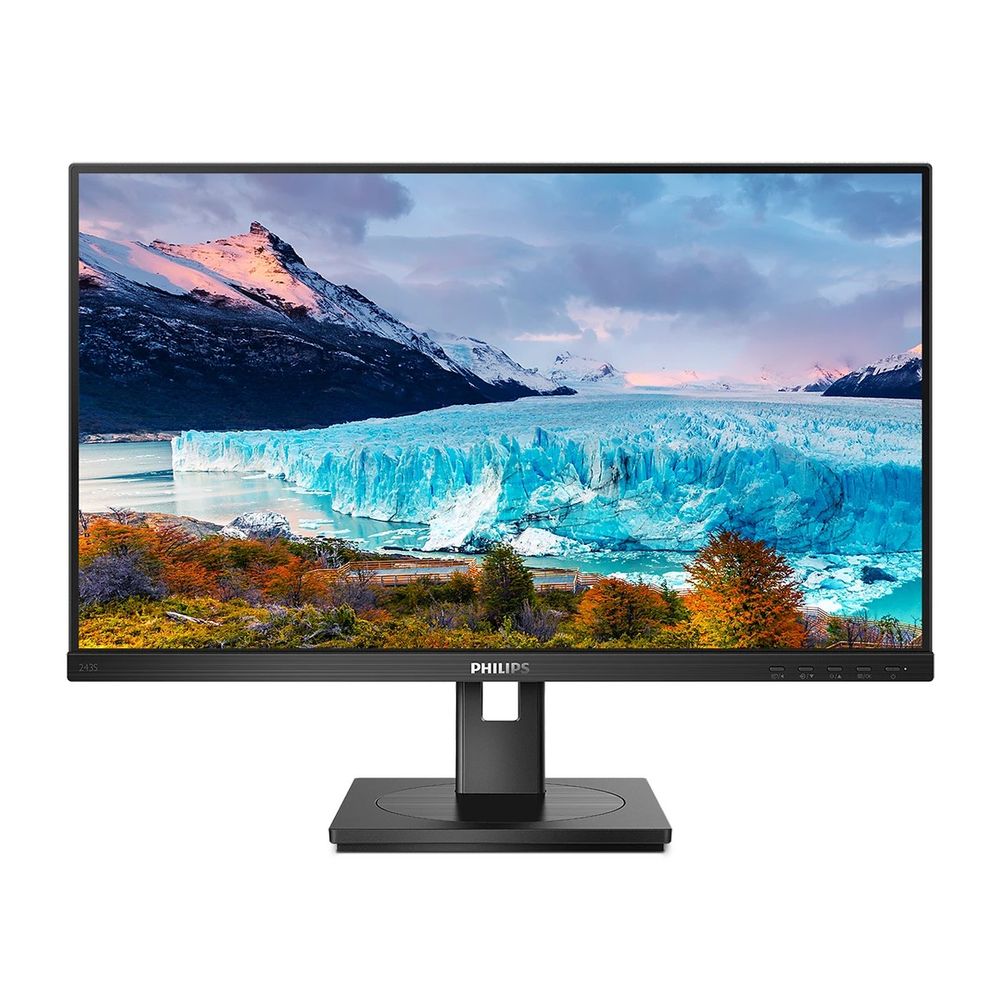 Монитор 23.8" PHILIPS 243S1  IPS, 1920x1080, 75Hz, 4ms, 300сd/m, 1000:1 | HDMI(1.4), DP(1.2), Type-C(PD-65W), 4xUSB | HAS, Pivot, Swivel, InPSU, Speakers, Vesa 100, Black