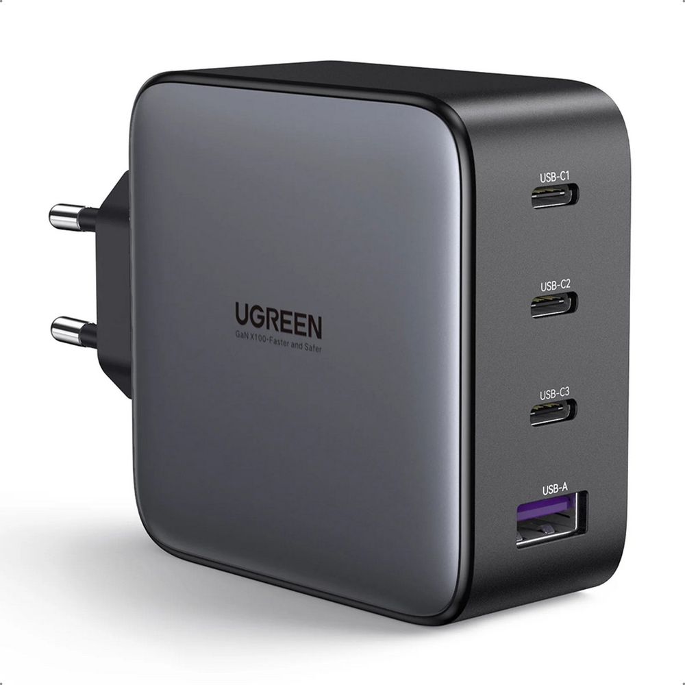 Сетевое зарядное устройство UGREEN CD226 (40747) Nexode 100W USB-A+3*USB-C GaN Tech Fast Charger EU. Цвет: серый