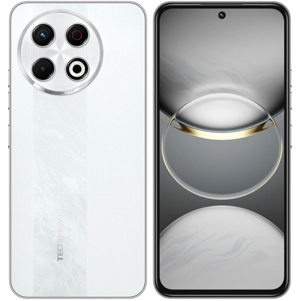 Смартфон Tecno Spark 30 Pro 128Gb 8Gb белый моноблок 3G 4G 2Sim 6.78" 1080x2436 Android 14 108Mpix 802.11 a/b/g/n/ac NFC GPS GSM900/1800 Protect FM microSD max1024Gb