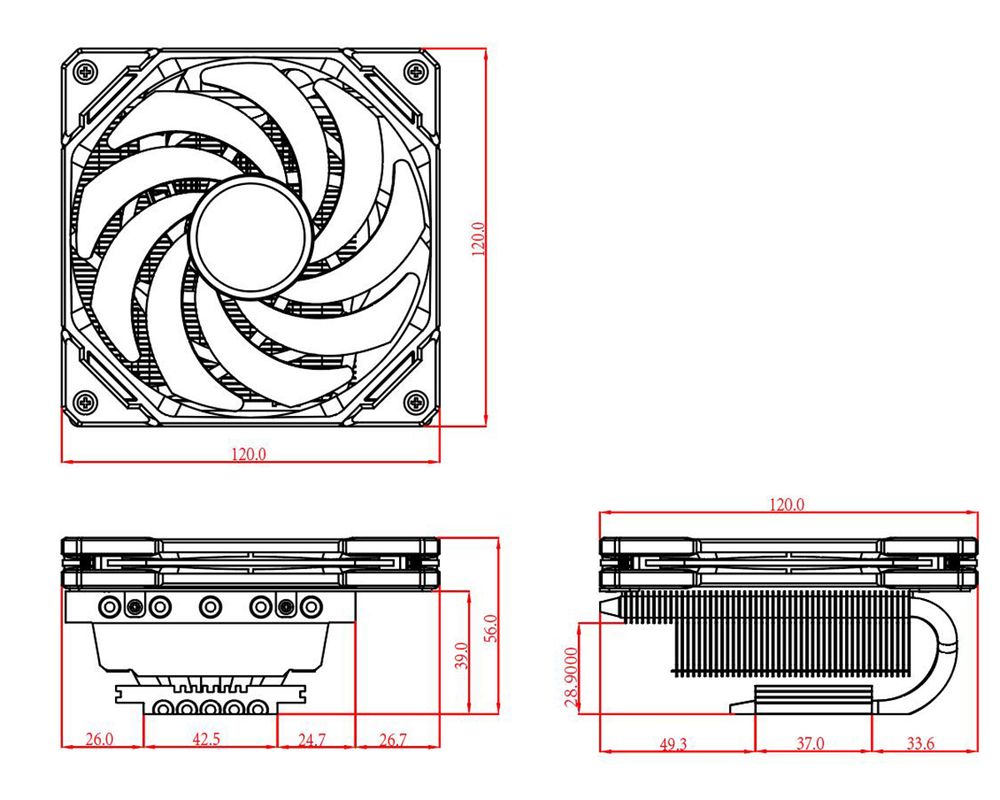 Вентилятор ID-Cooling IS-50X_V3 130W/PWM/all Intel /AMD AM4/ Low profile/Screws