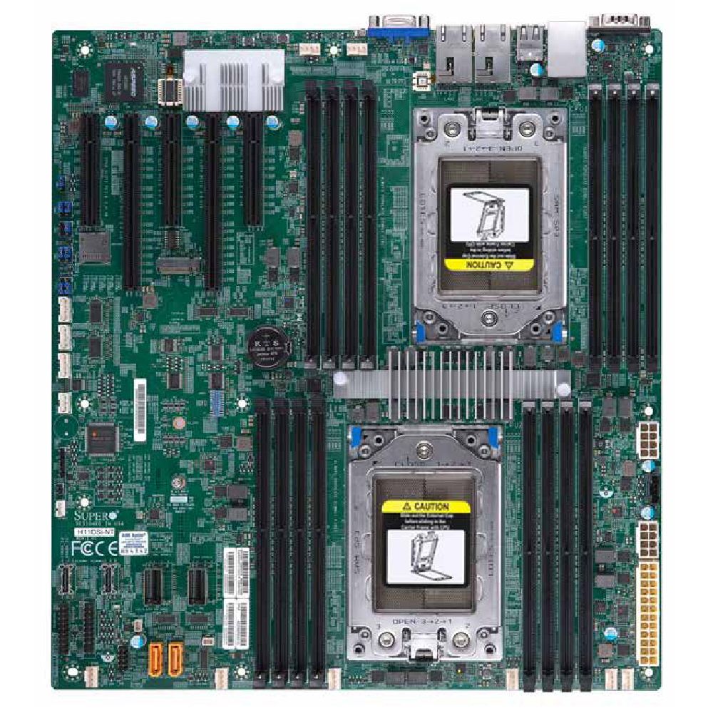 Материнская плата серверная Supermicro MBD-H11DSI-B, SP3, SoC, 8xDDR4 ECC, 1xM.2 SATA/PCIe 3.0 x2, 3xPCI-E 3.0 x16, 3xPCI-E 3.0 x8, 1xVGA, 2x1Gb LAN, 2xUSB-A 2.0, 2xUSB-A 3.2 Gen 1, E-ATX