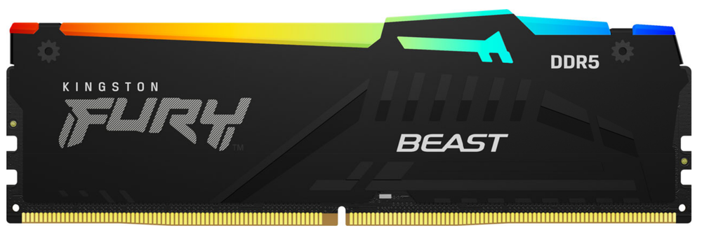Kingston Модуль памяти 32GB DDR5 5200 DIMM FURY Beast RGB XMP Gaming Memory   KF552C40BBA-32 Non-ECC, CL40, 1.25V, 2RX8 40-40-40  288-pin 16Gbit, RTL
