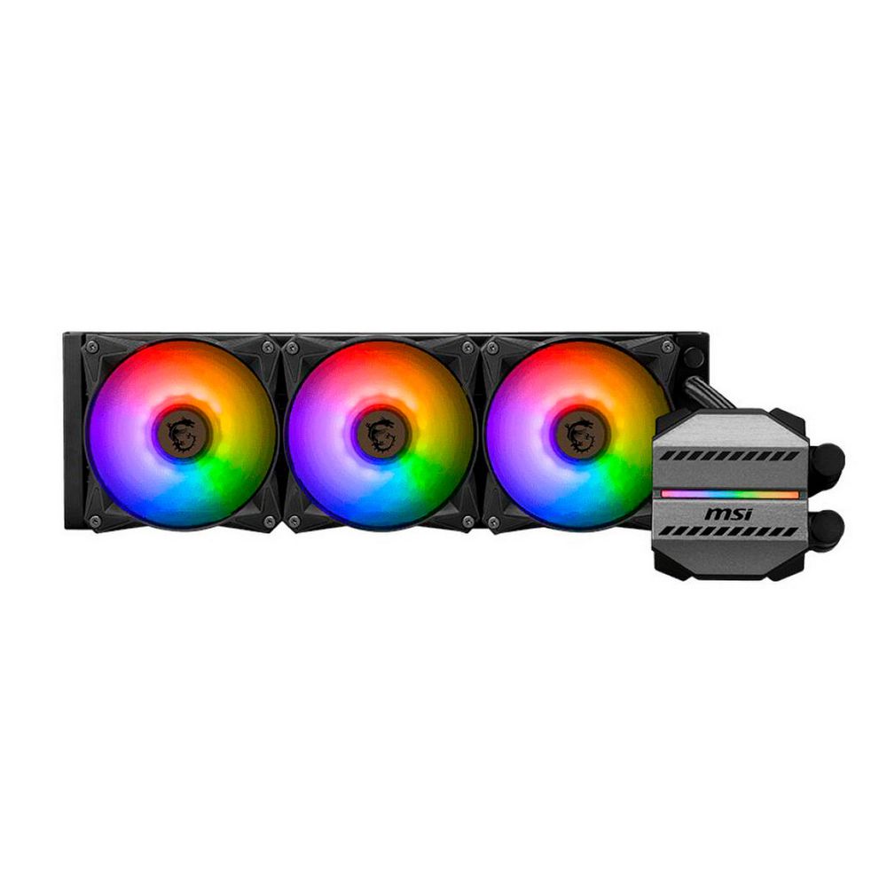 Жидкостная система охлаждения MSI MAG CORELIQUID M360 3x ARGB черный 120мм алюминий+медь 2000rpm 34.3db 4-pin 315W