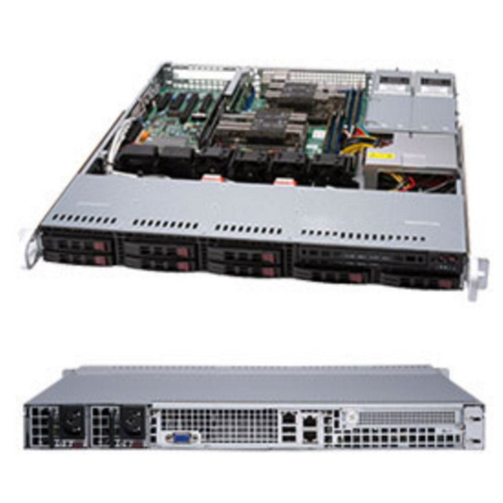 Платформа системного блока SuperMicro SYS-1029P-MTR 1U, 2xLGA3647 (up to 140W), iC621, 8xDDR4, up to 8x2.5, 2x1GbE, 1x PCIEx8, 2x800W (CSE-113MFAC2-R608CB X11DPL-i) (291298)