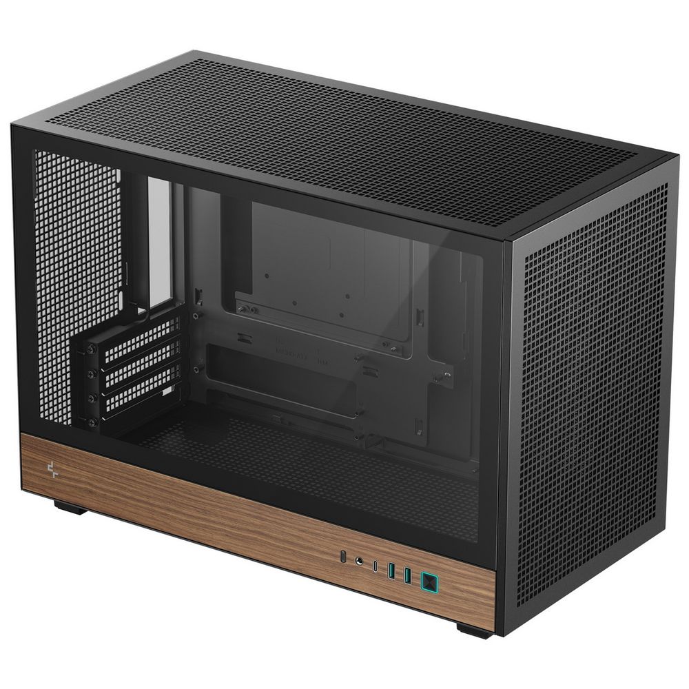 Корпус DeepCool CH260 Wood, Micro-Tower, чёрный