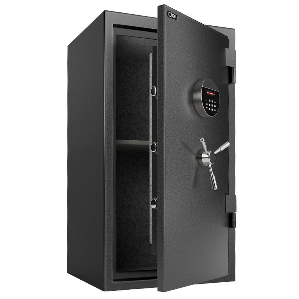 Сейф огнестойкий Deli ET602 800x 450x 400 мм, ключевой/электронный, темно-серый