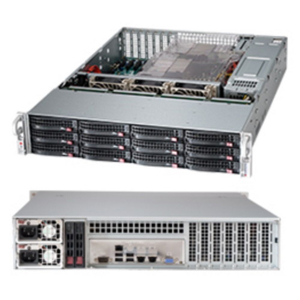 Корпус SuperMicro CSE-826BE26-R1K28LPB 2U, E-ATX, 1280 Вт, 12x 3.5" Hot-swap SAS/SATA HDD Bays, 437x89x64 мм, черный
