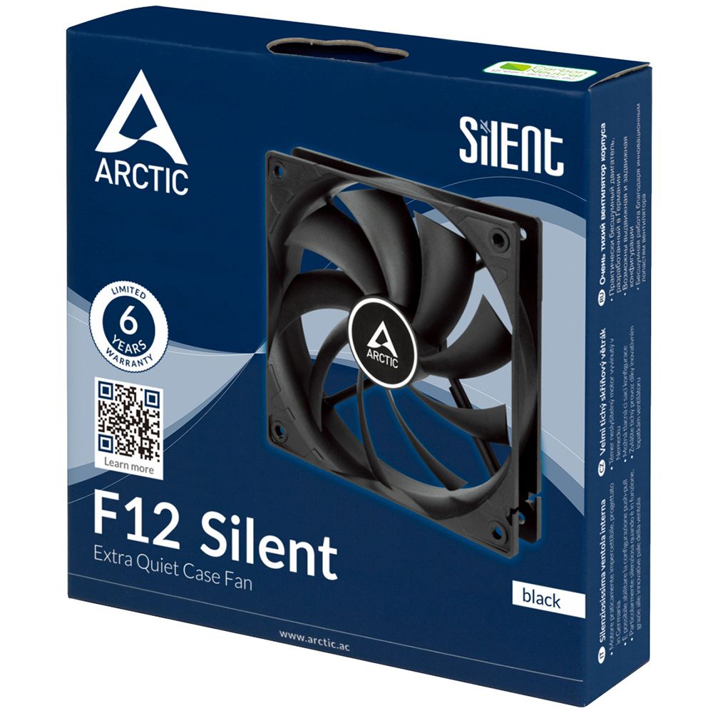 Вентилятор корпусной ARCTIC Cooling F12 Silent (BLACK) (ACFAN00202A) (702980)