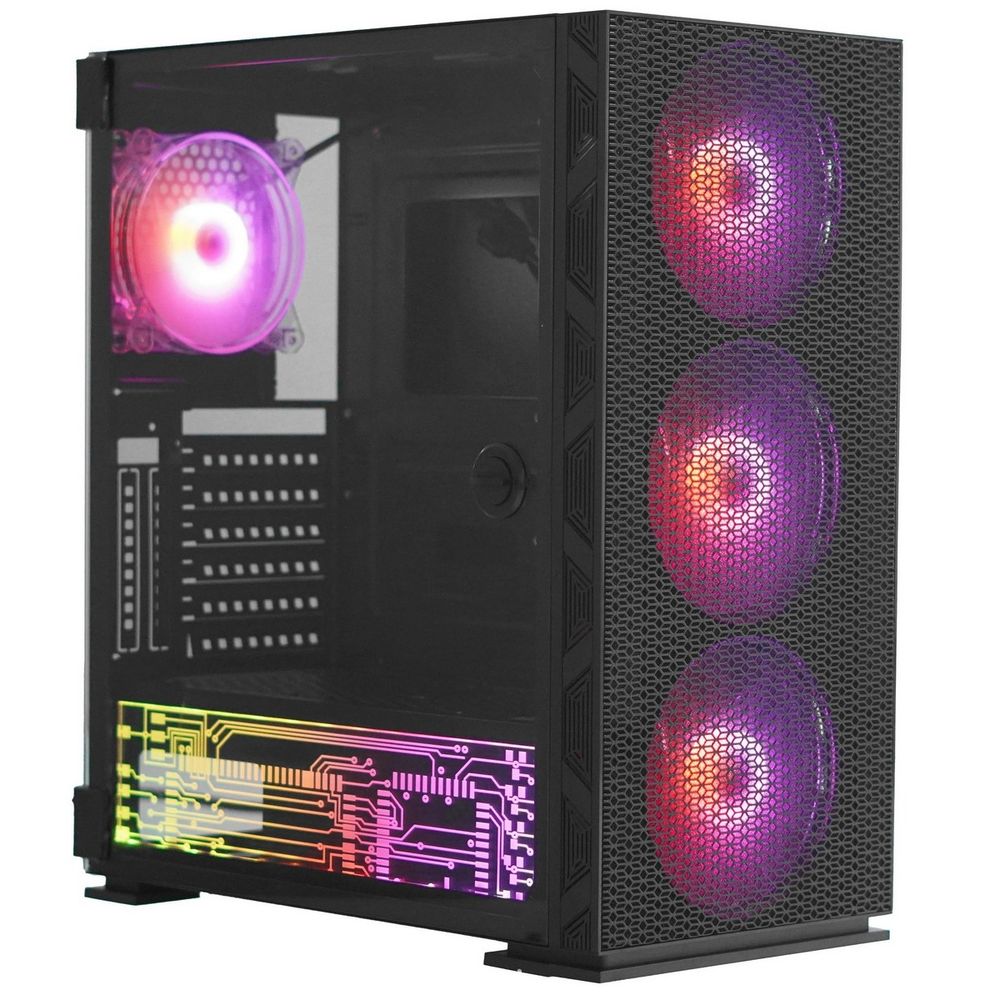 Компьютерный корпус SOEYI "AX8-B20 SOEYI ATX case with черный coating front panel with flat bigger mesh, without"