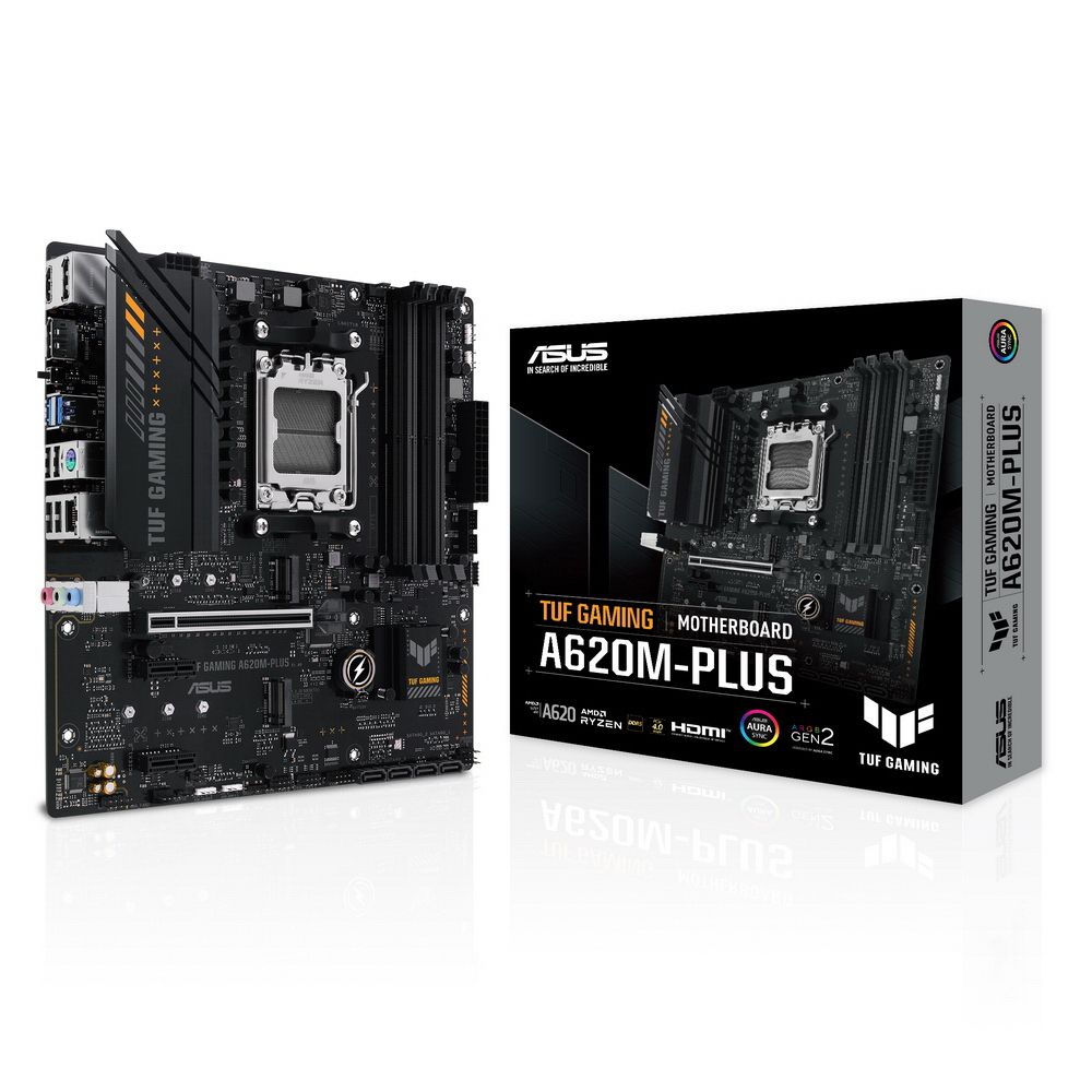 Материнская плата ASUS TUF GAMING A620M-PLUS AM5 mATX 4xDDR5 PCIEx16 2xPCIEx1 2xM.2 2xDP HDMI 2.5GLAN
