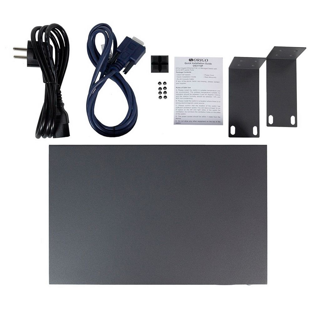 Коммутатор ORIGO OS3110P/135W/A1A Управляемый L2 PoE-коммутатор8x1000Base-T PoE+, 2x1000Base-X SFP,PoE-бюжет 135 Вт