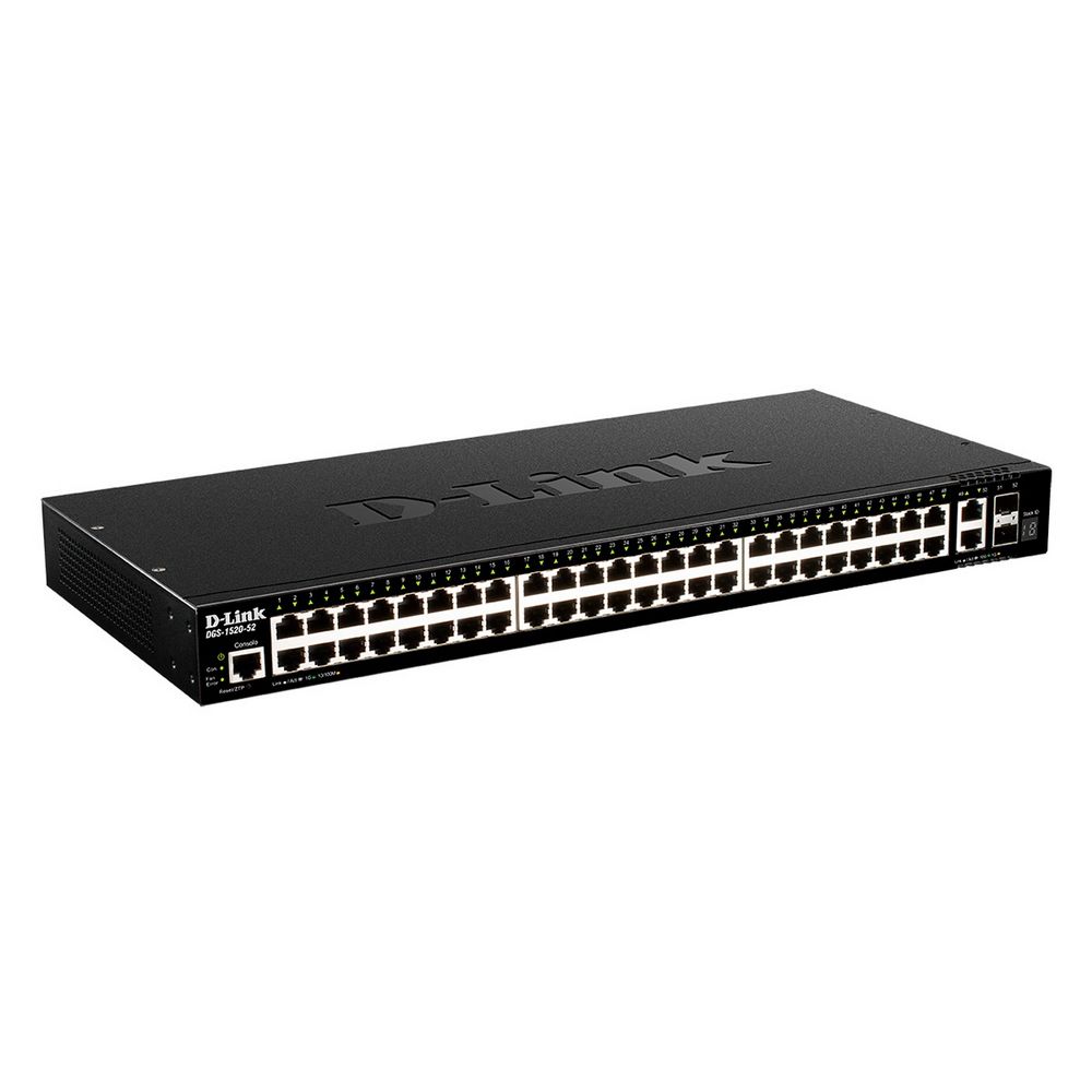Коммутатор D-Link Bad Pack DGS-1520-52/A1A Управляемый L3 стекируемый коммутатор с 48 портами 10/100/1000Base-T,  10GBase-T и 2 портами 10GBase-X SFP+ (454783) {5} bp