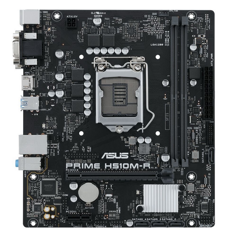 Материнская плата ASUS PRIME H510M-R-SI LGA1200 mATX 2xDDR4 PCIEx16 PCIEx1 HDMI DVI VGA {10} (299394)