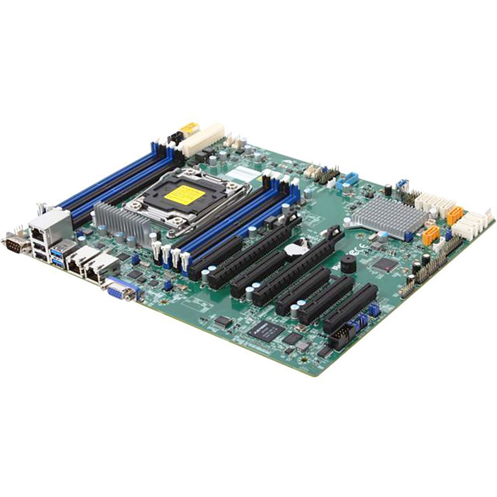 Материнская плата SuperMicro MBD-X10SRL-F-B ATX 8x 288-pin DDR4 DIMM slots Up to 1TB ECC 3DS LRDIMM Up to 512GB ECC LRDIMM Up to 256GB ECC RDIMM LGA 2011 10x SATA3 (6Gbps) ports 4x USB 3.0 ports 8x USB 2.0 ports 2x PCI-E 3.0 x8 slots 2x PCI-E 3.0 x8 slots 2x PCI-E 3.0 x4 (incl. 1x I/O Shield MCP-260-00042-0N, 2x CBL-0044L)
