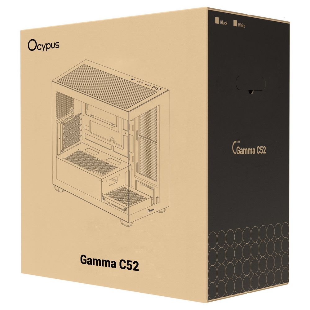 Корпус для ПК Case Ocypus Gamma C52 WH mATX / win / white / no PSU / Tempered Glass
