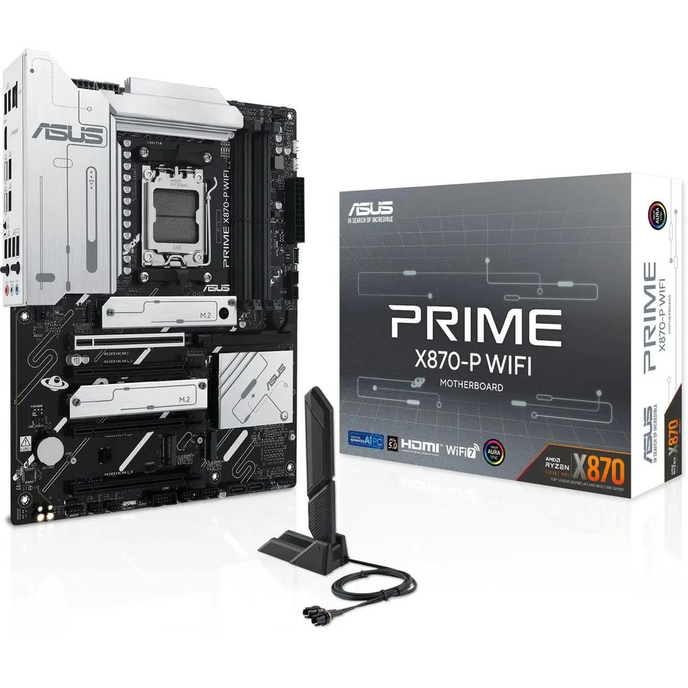 Материнская плата ASUS PRIME X870-P WIFI AM5 ATX 4xDDR5 4xPCIEx16 4xM.2 2xUSB-C HDMI 2.5GLAN Wi-Fi 7