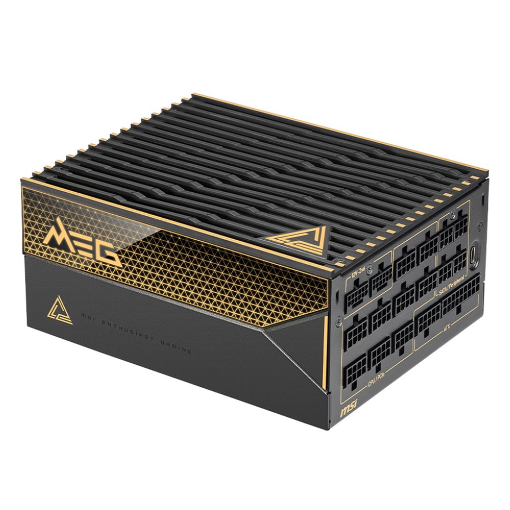 Блок питания ПК MSI Bad Pack MEG Ai1600T PCIE5 , 1600W, 80+ Titanium, полностью модульный, ATX 3.1, PCIE5.1, Japanese Electrolytic capacitor, RTL