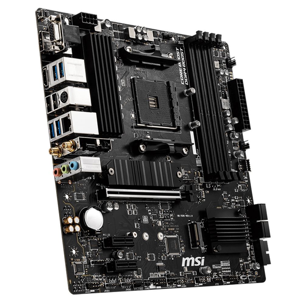Материнская плата MSI B550M PRO-VDH WIFI B550, AM4, 4*DDR4, 1*PCIEx16, 2*PCIEx1, 2*M.2, 1*TypeC, 6*USB3.2Gen1, 6*USB2.0, 4*SATA3.0, 1G, VGA, DP, HDMI, M-ATX, RTL