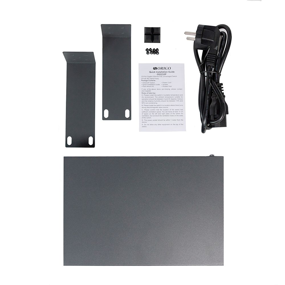 Коммутатор ORIGO OS2210P/120W/A1A Неуправляемый PoE-коммутатор8x1000Base-T PoE+, 2x1000Base-T,PoE-бюджет 120 Вт