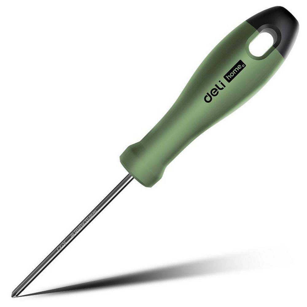 Отвертка Deli Крестовая отвертка ";Home Series Green"; Deli HT1203L PH0x75мм Эксклюзивный дизайн, рукоятка из высококачественного софттач пластика