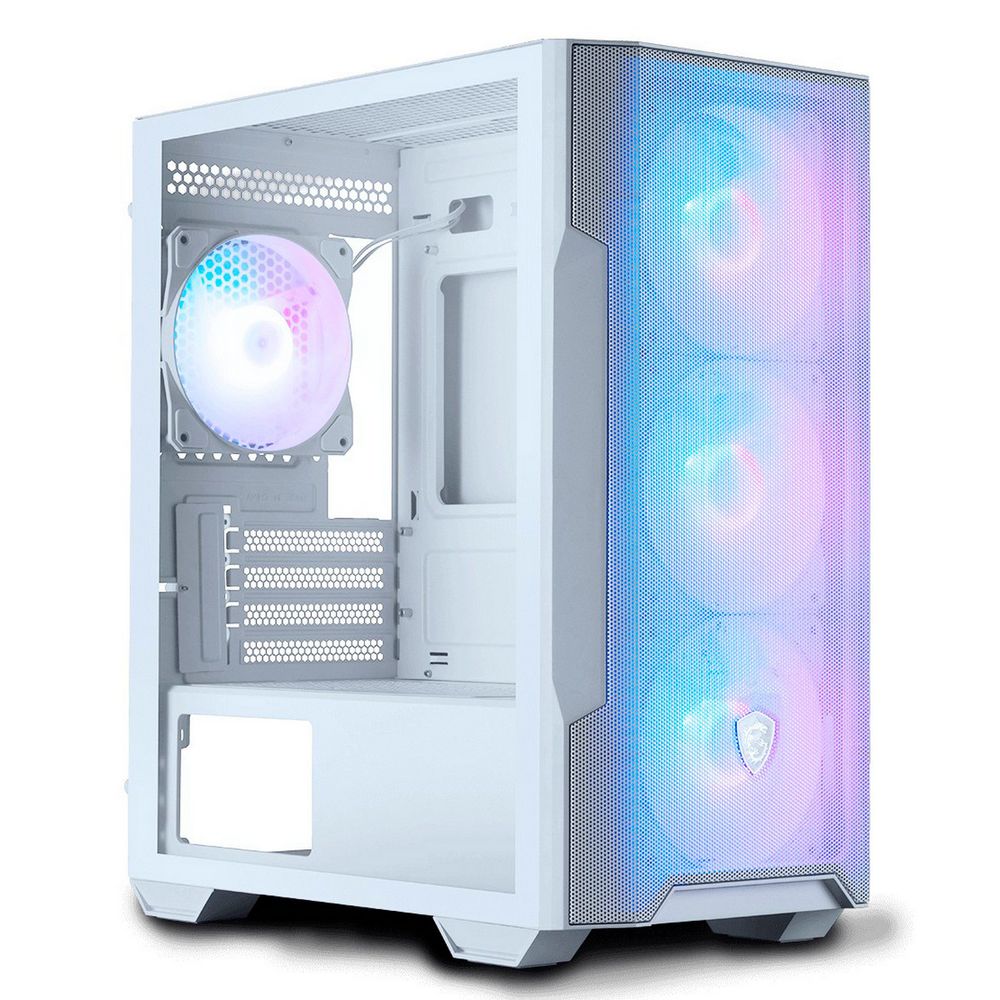 Корпус для ПК MSI Bad Pack MAG FORGE M100R WHITE Mini-Tower, MATX, 1xUSB 3.0, 2xUSB 2.0, 4x120mm ARGB Fan, ARGB Control Board, Tempered Glass Window, Brown Box (932220)