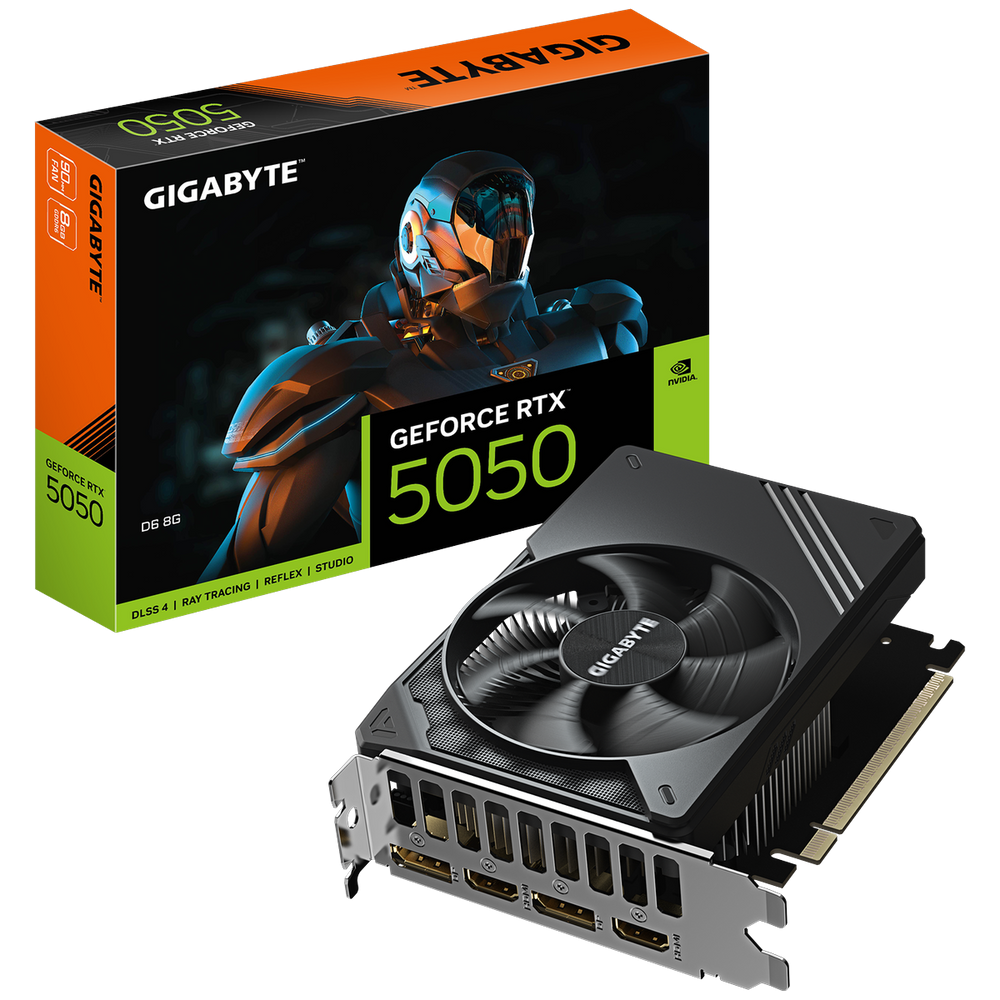 Видеокарта Gigabyte GV-N5050D6-8GD, RTX 5050, 8 ГБ GDDR6, 128-bit