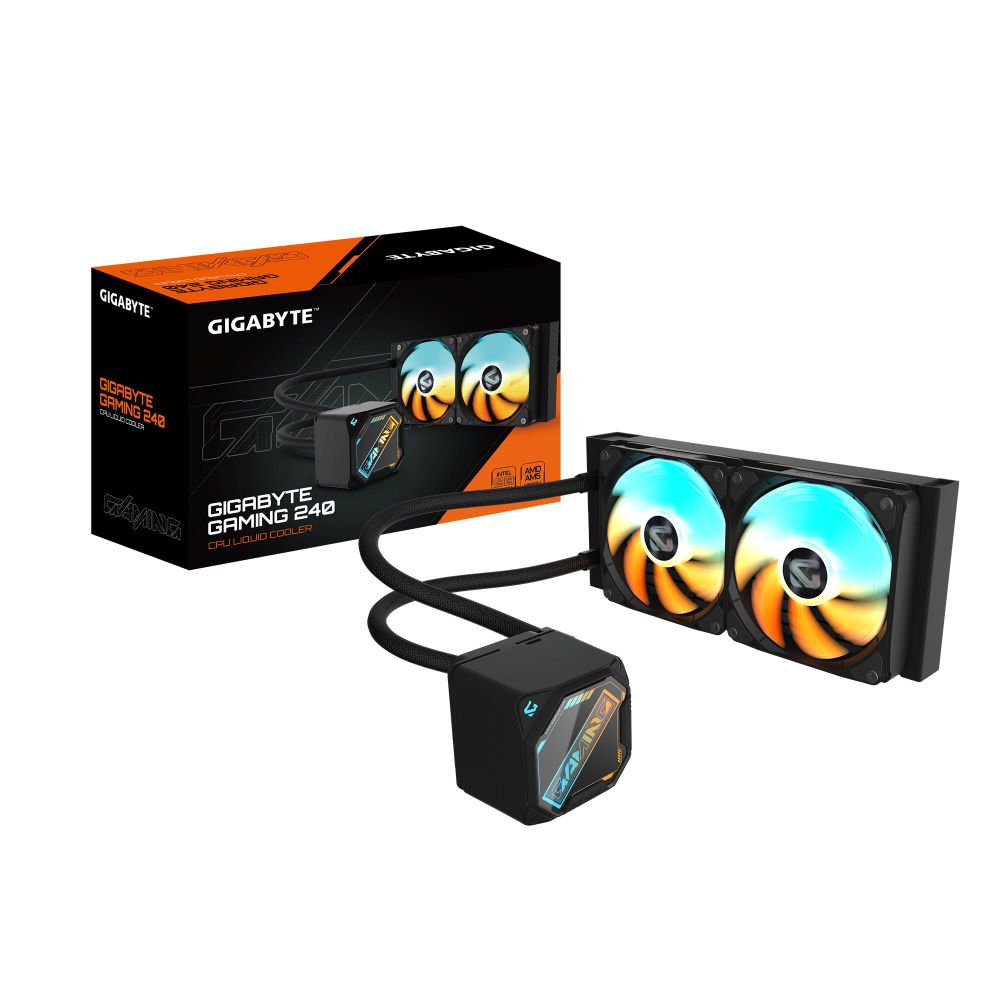 Жидкостная система охлаждения GIGABYTE Gaming GME 240 2 x 120mm ARGB Fan, LGA 1200, LGA 1700, LGA 1851, AM5, AM4 (GP-GIGABYTE GME 240)
