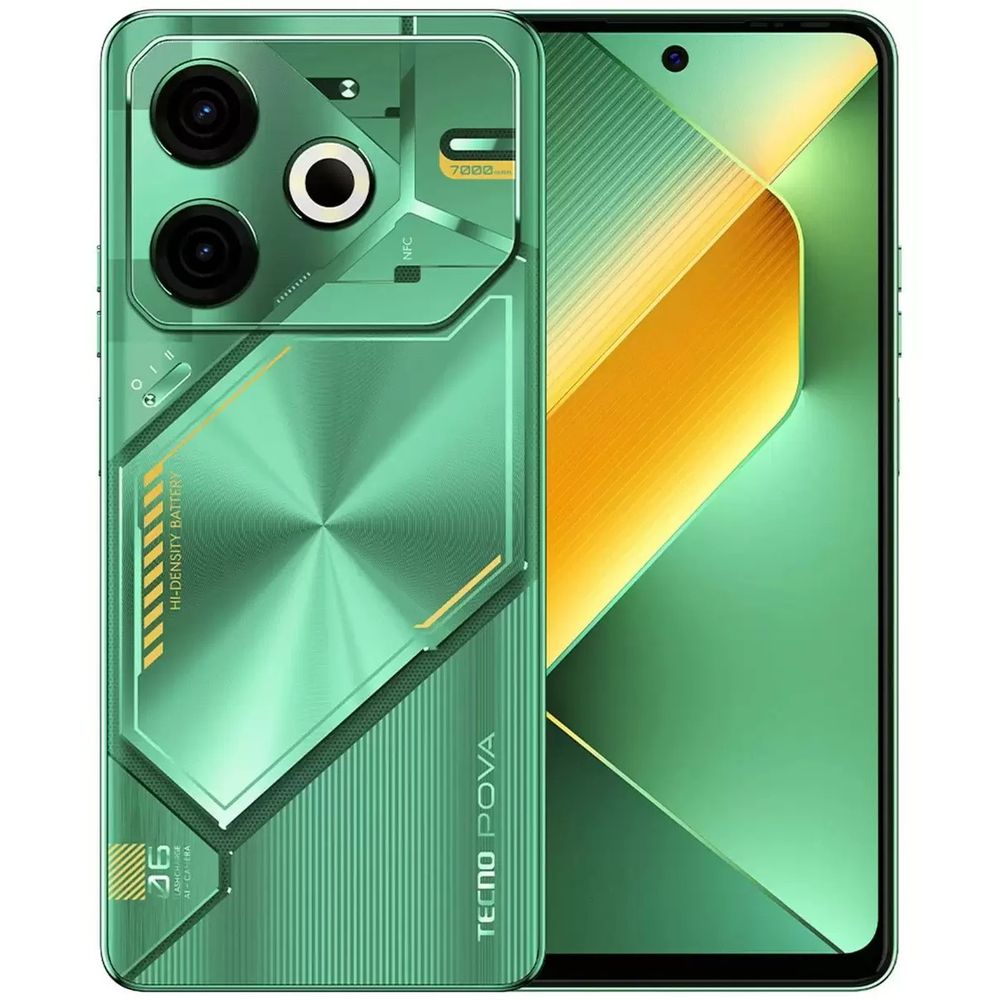 Смартфон Tecno Pova 6 Neo 128Gb 8Gb зеленый моноблок 3G 4G 2Sim 6.8" 1080x2460 Android 14 50Mpix 802.11 a/b/g/n/ac NFC GPS GSM900/1800 Protect FM microSD max1024Gb