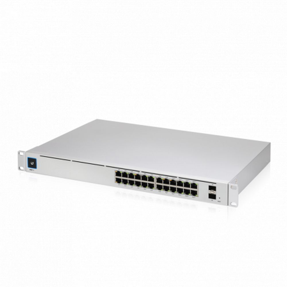 Коммутатор Ubiquiti USW-Pro-24-POE, L2, 24×1GbE PoE, 2×SFP+, 400W PoE, 1U