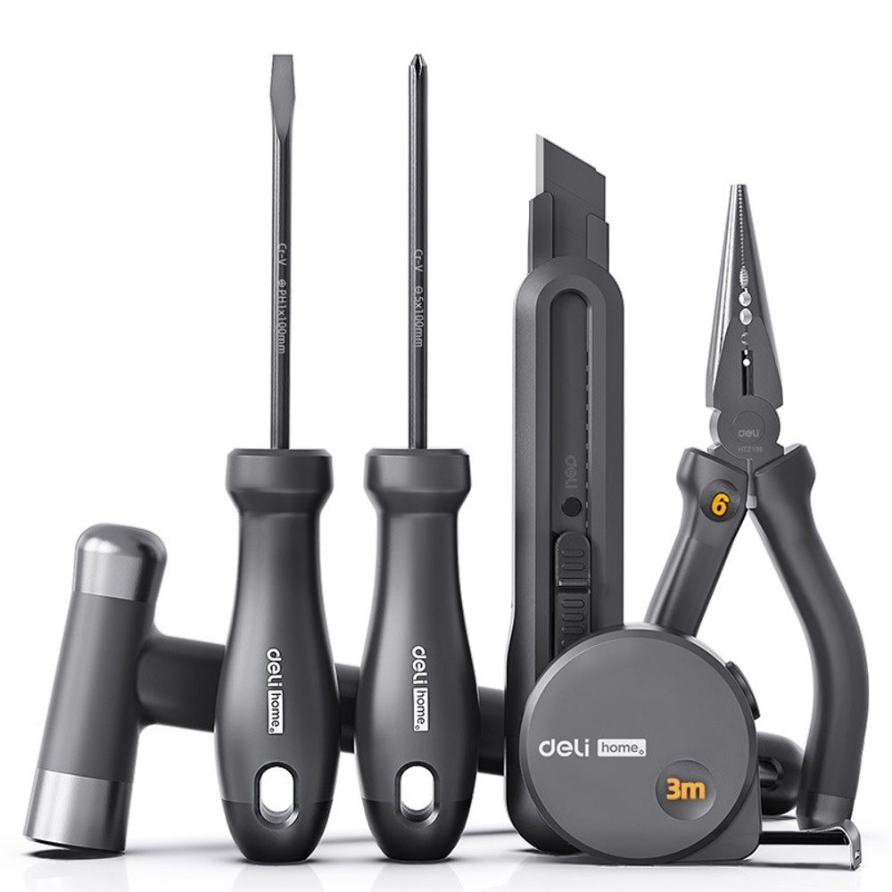 DELI Набор ручного инструмента Home Series Black HT0006 6 предметов