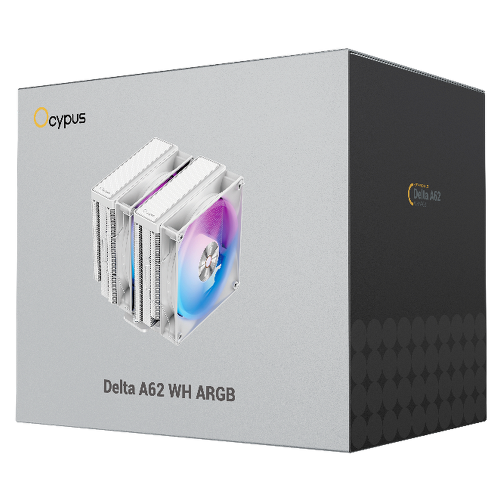 Вентилятор для процессора Cooler Ocypus Delta A62 WH ARGB White 260W/ All Intel/ AMD AM*/ 2 fans / Screws