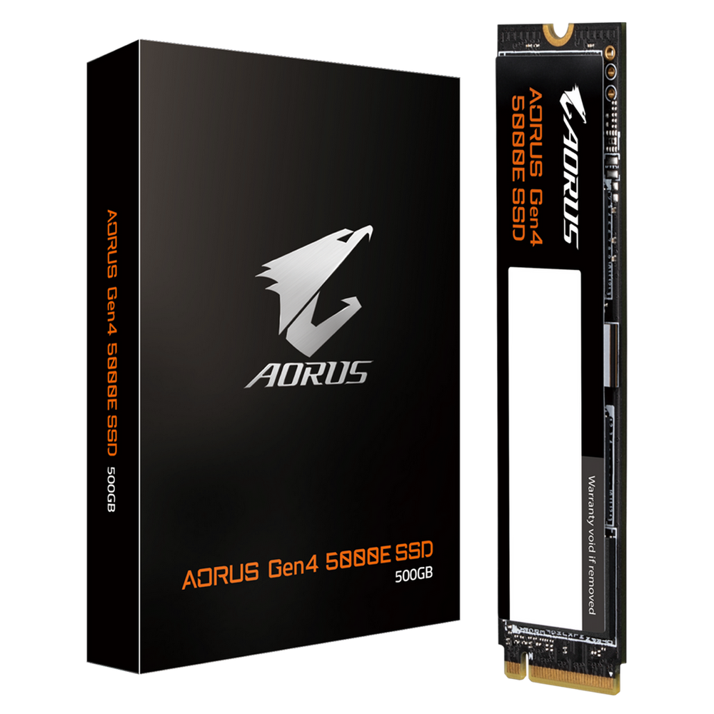 Твердотельный накопитель SSD Gigabyte AORUS 500GB M.2 2280 AG450E500G-G Client PCI-Express 4.0 x4, NVMe 1.4 5000/3800 RTL