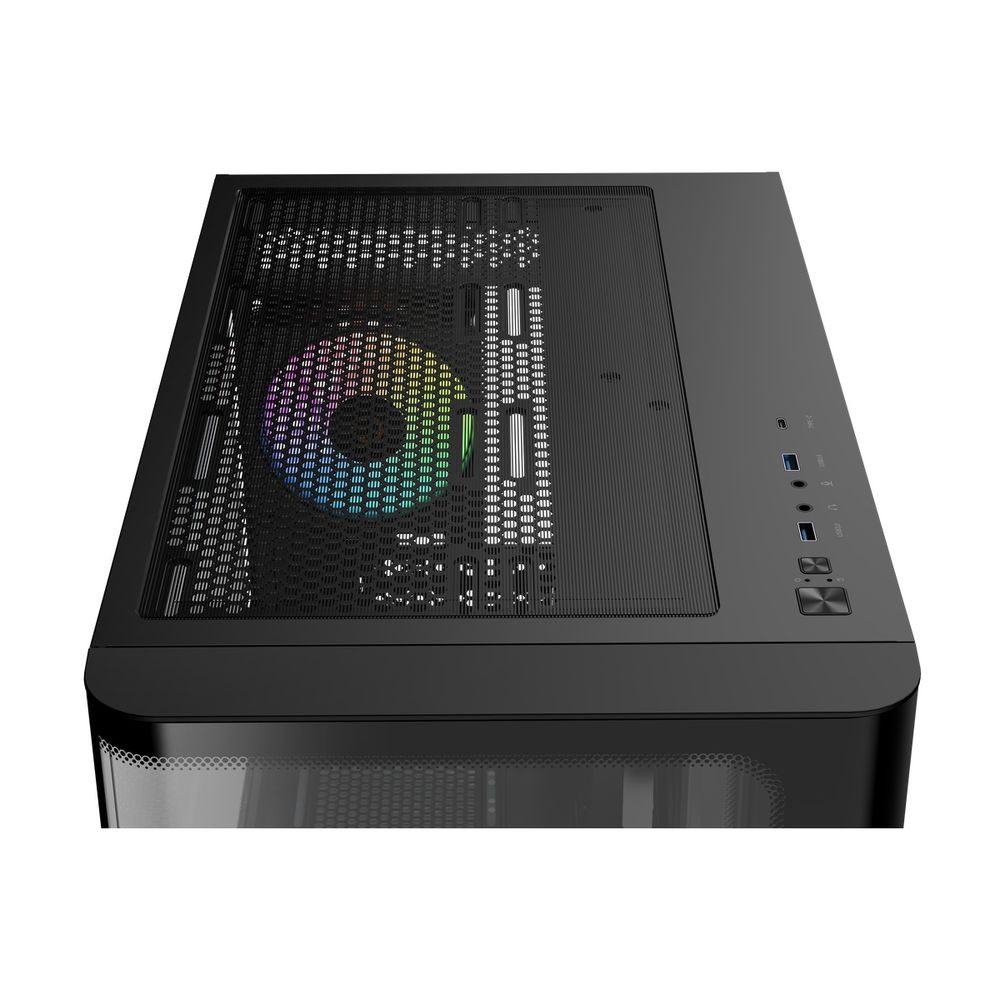 Корпус для ПК Ocypus Iota-C50-BKD300CD-GL Case Iota C50 BK Curve ARGB Digital mATX /win /black / 3 ARGB fans/ no PSU / Tempered Glass