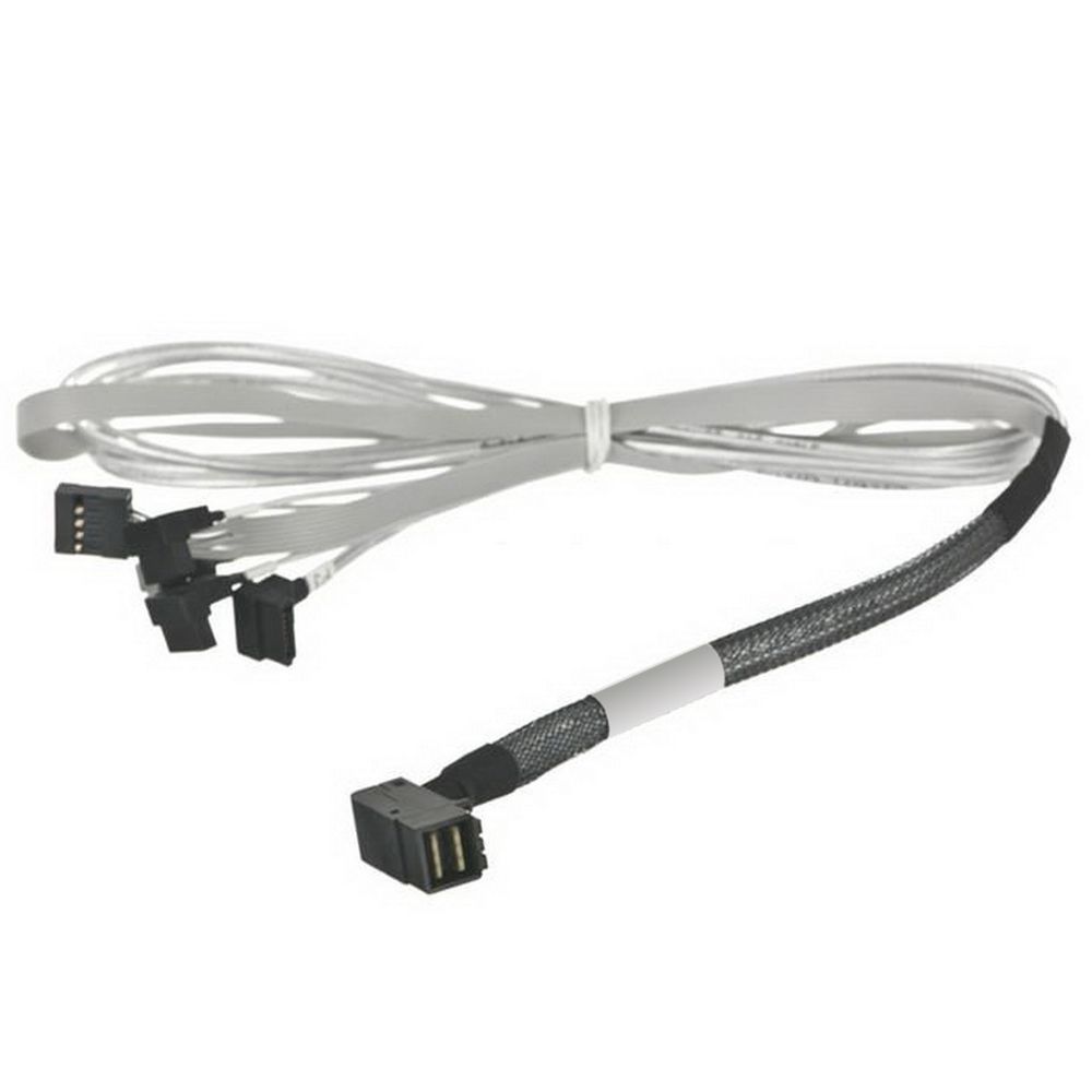 Кабель DiliVing DL36-3395,   Internal SFF8643-to-4*SATA+SB ( HDmSAS (угловой) -to- 4*SATA(угловой)+SideBand) 100cm (аналог 2279900-R)