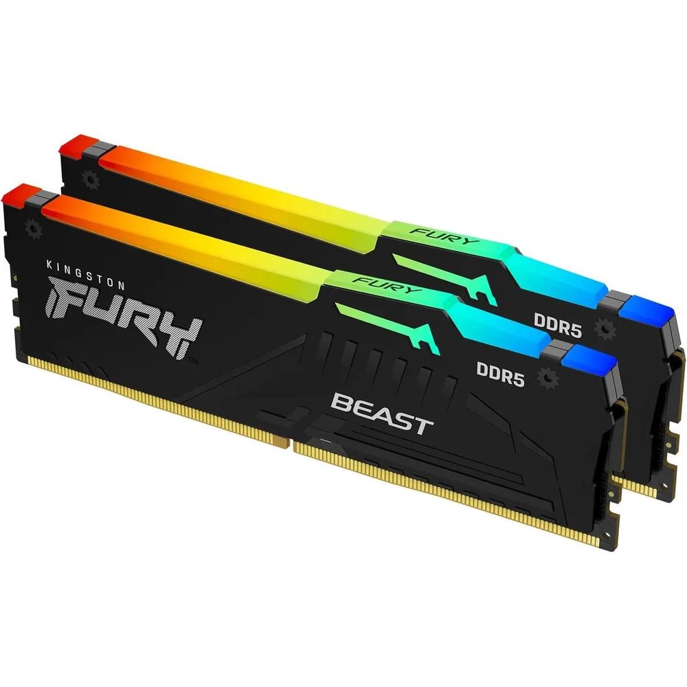 Модуль памяти Kingston KF560C36BBE2AK2-64 DDR5 64Gb 6000Mhz CL36 K2 Kingston Fury Beast RGB кит 2x32Гб