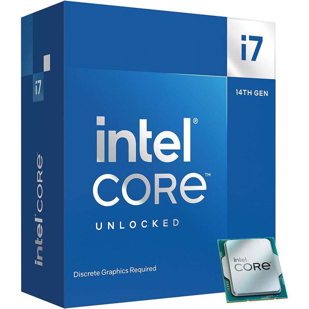Центральный Процессор Intel Core i7-14700KF BOX (Raptor Lake, Intel 7, C20(12EC/8PC)/T20, Efficient-core Base 2.5GHz(EC), Performance Base 3,4GHz(PC), Turbo 5,6GHz, Max Turbo 5,6GHz, Without Graphics, L2 28Mb, Cache 33Mb, Base TDP 125W, Turbo TDP 253W, S1700) (without cooler)