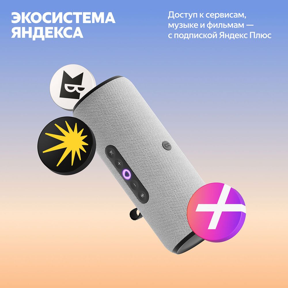 Портативная умная колонка Яндекс Станция Стрит с Алисой, 30 Вт,YNDX-00030GRY , серый