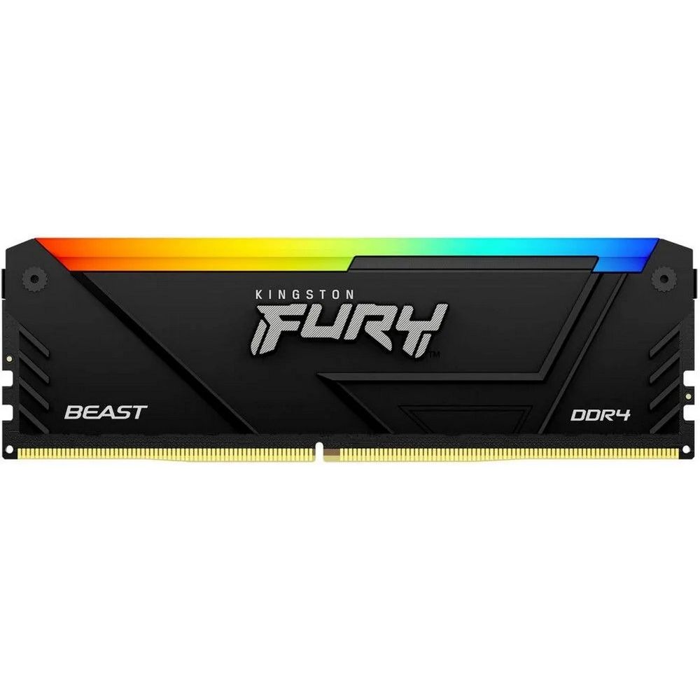 Модуль памяти Kingston 32GB DDR4 2666 FURY Beast RGB Black PnP Non-ECC Unbuffered DIMM (Single Module) 2RX8 16-18-18 1.2V 288-pin 16Gbit