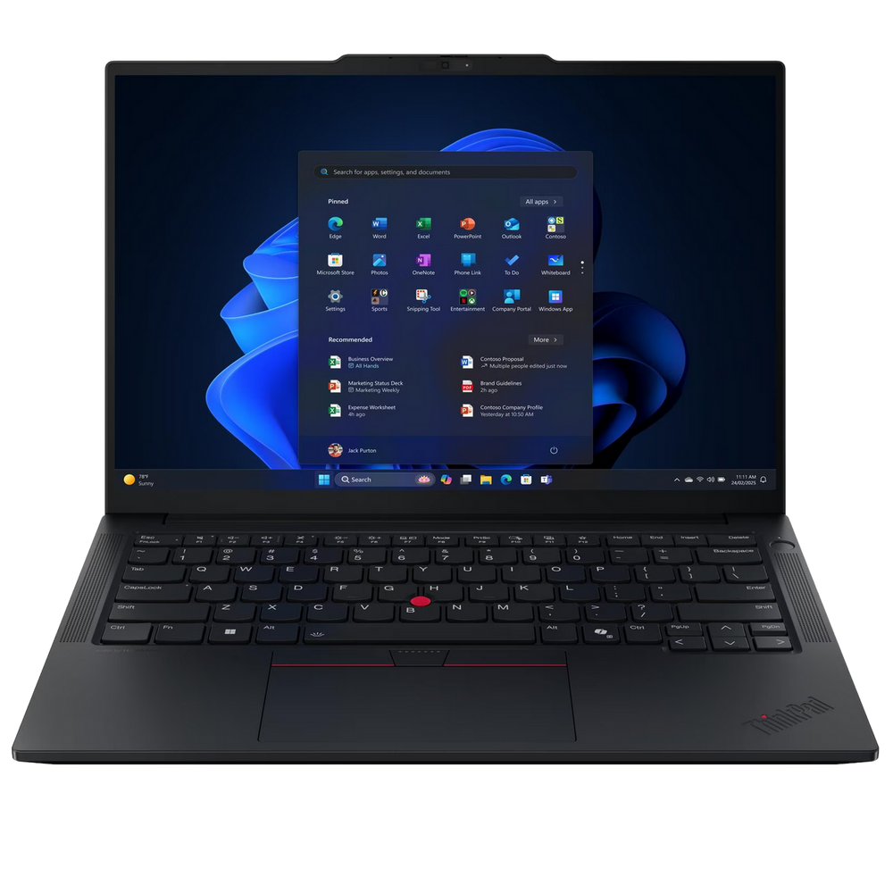 Ноутбук Lenovo ThinkPad E14 G7 - 14", 1920x1200 (WUXGA), 300-nit, Intel Core 7 240H 2500MHz, DDR5 16 ГБ, SSD 512 ГБ, Intel Graphics, Bluetooth, Wi-Fi, FPR, чёрный, ОС не установлена, 21T9006FIG
