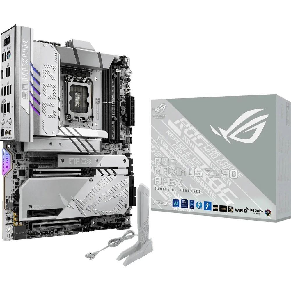 Материнская плата ASUS ROG MAXIMUS Z890 APEX LGA1851 ATX 2xDDR5 2xPCIEx16 2xPCIEx4 6xM.2 2xThunderbolt USB-C 5GLAN Wi-Fi 7