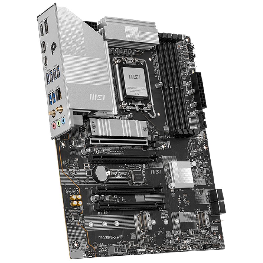 Материнская плата MSI PRO Z890-S WIFI Z890, LGA1851, 4*DDR5, 4*PCIEx16, 1*PCIEx1, 3*M.2, 2*TypeC, 8*USB3.2Gen1, 4*USB2.0, 4*SATA3.0, 2.5G, Type-C(DP), DP, HDMI, ATX, RTL