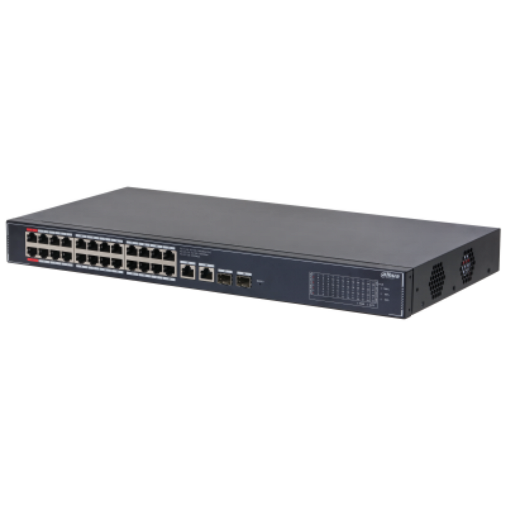 Коммутатор Dahua DH-SG4028LP, 24×1 Гбит/с + 2×1 Гбит/с + 2×1 Гбит/с SFP, управляемый