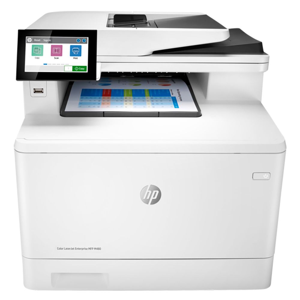 HP Color LaserJet Ent M480f(Pr/Scan/Copier/Fax A4, 600x600(IR3600)dpi, 27color/27mono ppm, 2Gb, 2 лотка(250л+50л), Двухсторонняя печать, ДАПД(29(46)ppm) на 50л, Сенсорный дисплей 10,9 см, печать,сканирование с USB носителей, ePrint, USB/GLAN) ( 3QA55A )