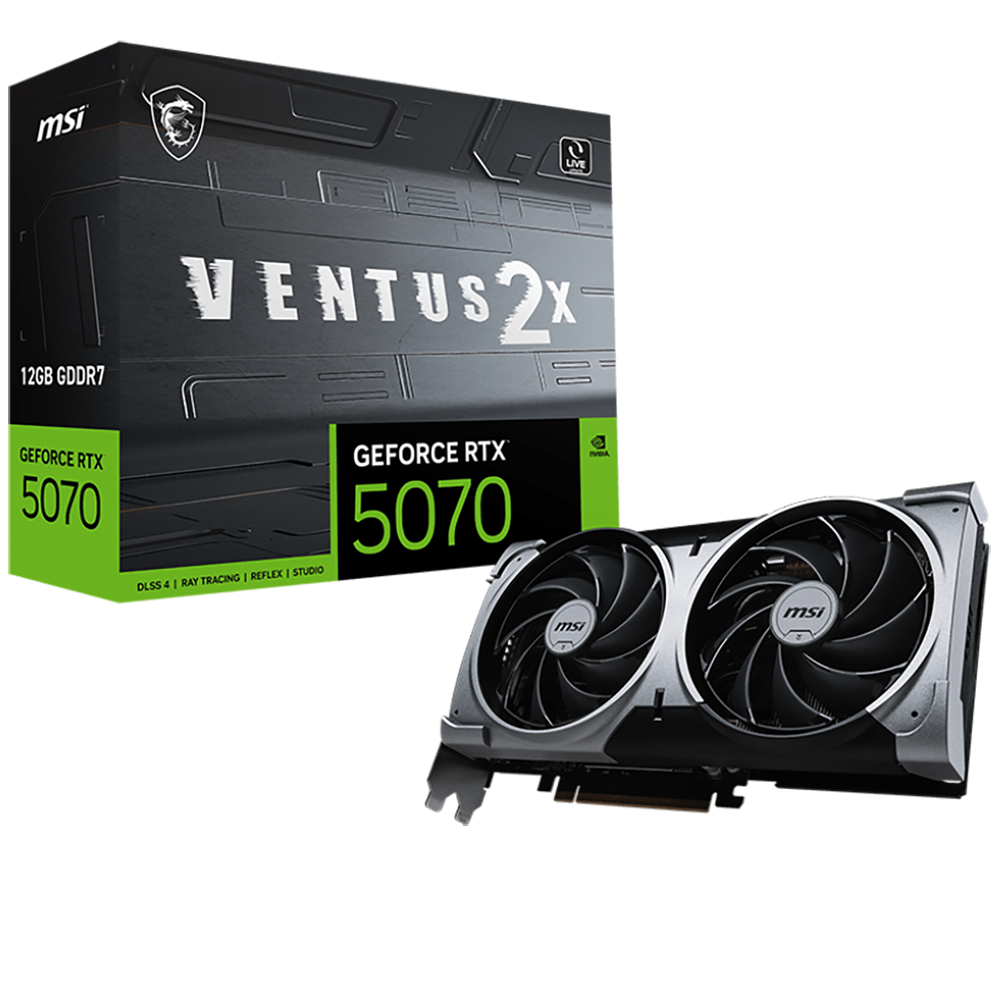 Видеокарта MSI RTX5070 VENTUS 2X 12GB GDDR7 192bit 3xDP HDMI 2FAN RTL