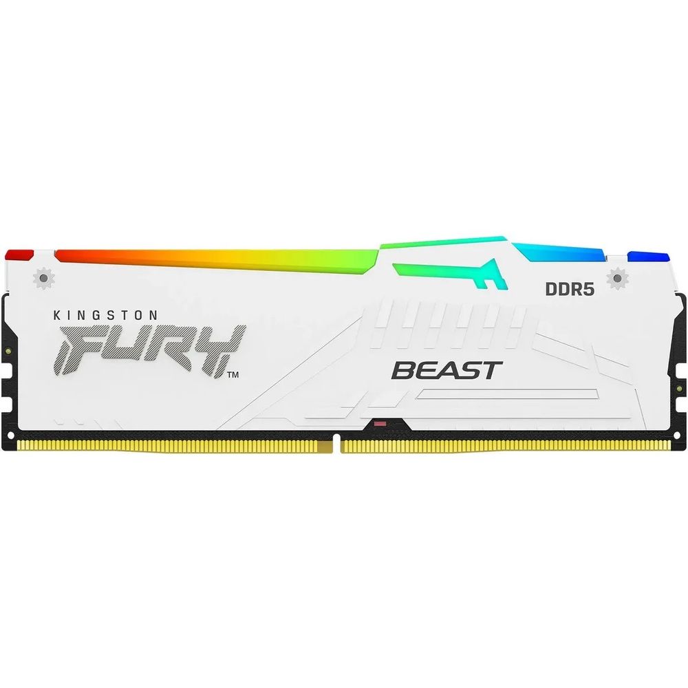 Память DDR5 32GB 5200MHz Kingston KF552C36BWEA-32 Fury Beast White Expo RGB RTL Gaming PC5-41600 CL36 DIMM 288-pin 1.25В kit single rank с радиатором Ret