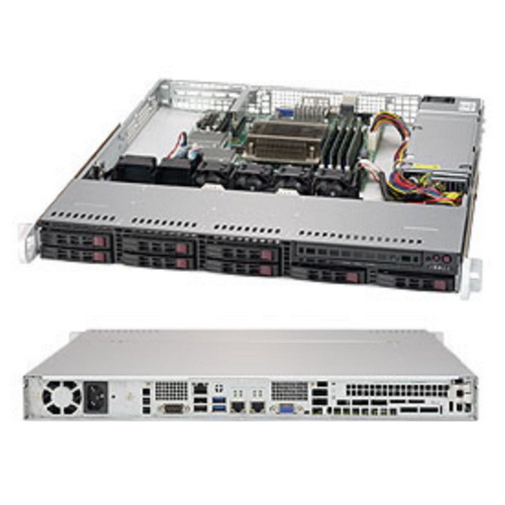 Серверная Платформа SuperMicro SYS-1019S-MC0T, 1U, Single SKT LGA 1151, Short form factor, C236 chipset, 4 x DIMMs,LSI 3008 SAS3, 2 x PCIe3.0, 2 x 10GbE, IPMI, 400W PS