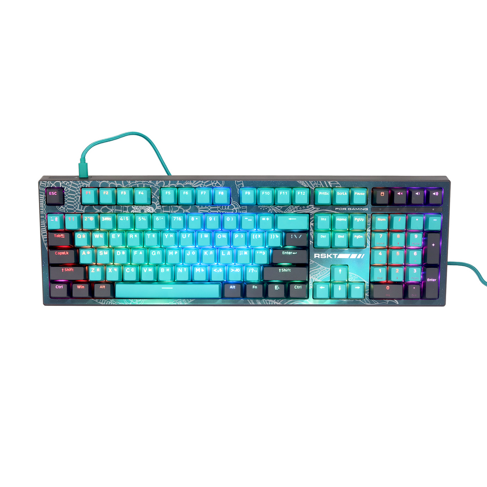 Клавиатура Raskat KM002 UV проводная, USB Type-A, зелёный (UV)